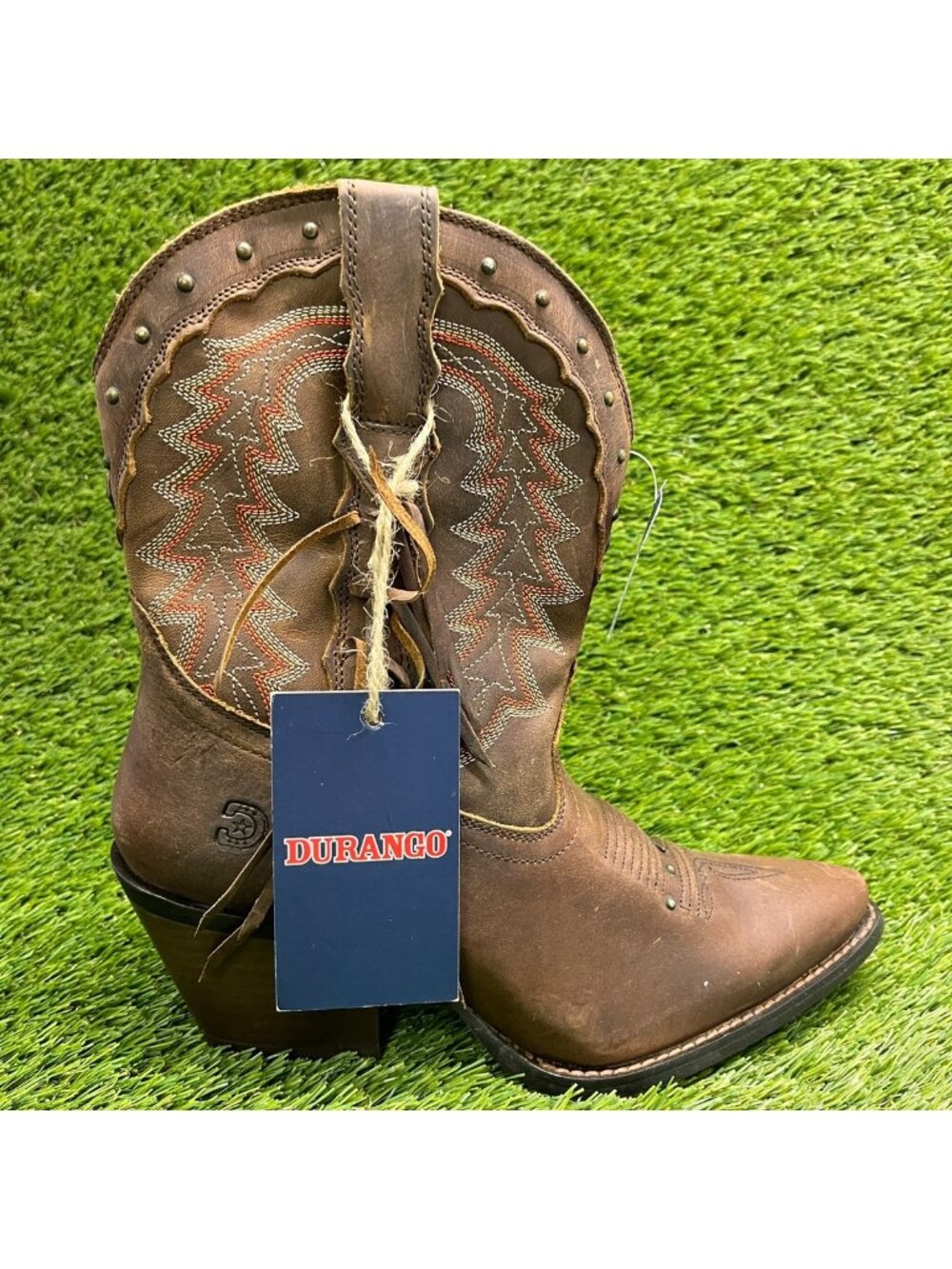 Durango Crush Womens Size 7.5 Brown Cowgirl Western Snip Toe Zip Fashion Boots